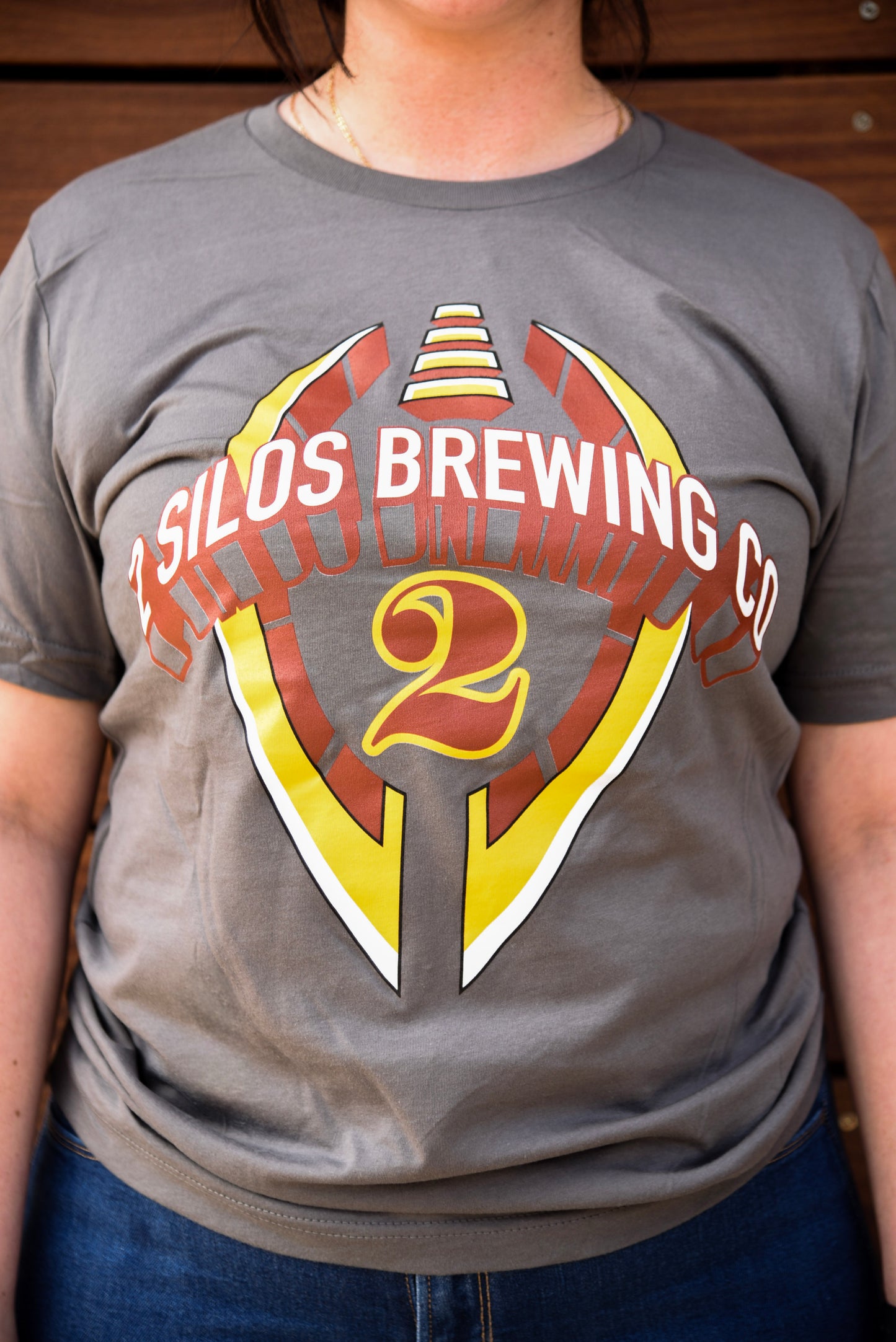 2 Silos Football Tee