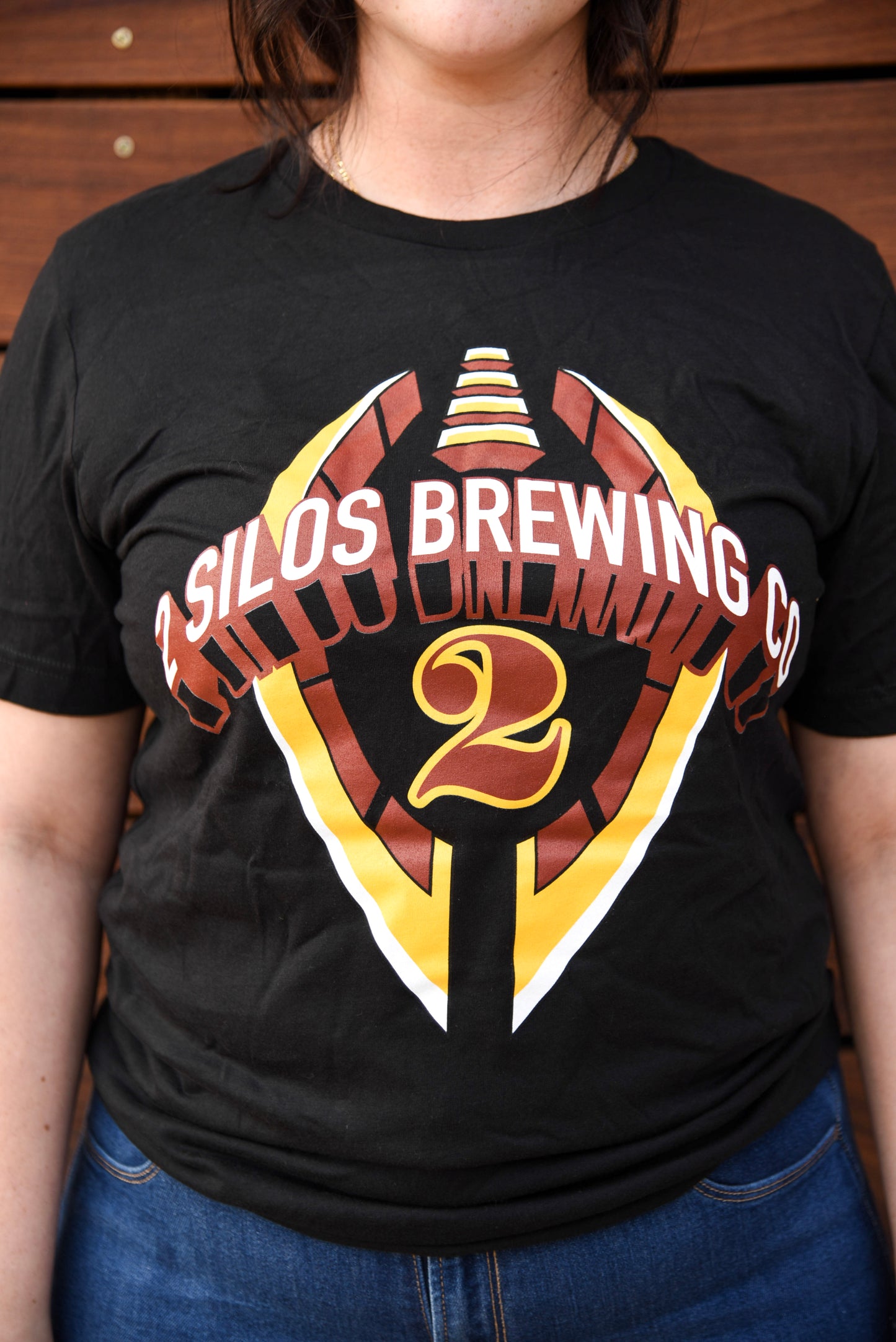 2 Silos Football Tee