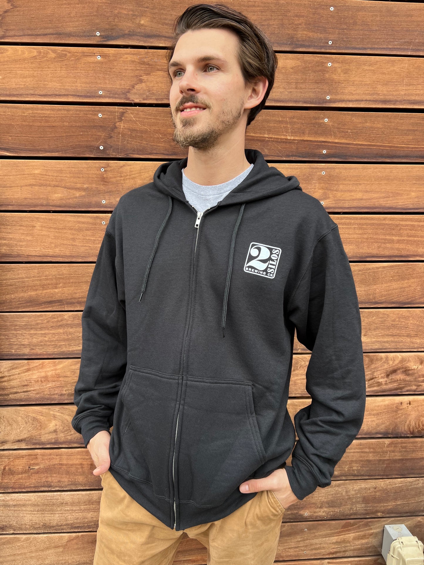 2 Silos Full-Zip Hoodie (BLACK)