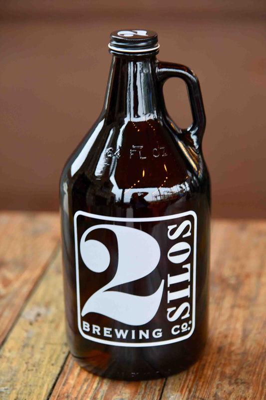 Amber glass Growler - 2 Silos 64oz